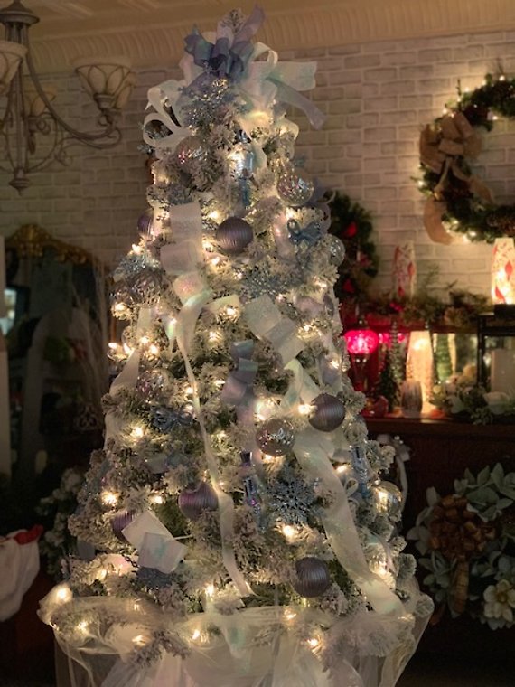 Blue and White Christmas Tree