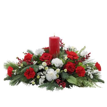 Pillar candle centerpiece