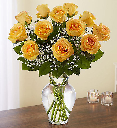 Premium Dozen Yellow Rose Bouquet