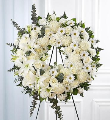Serene Blessings&trade; Standing Wreath- White