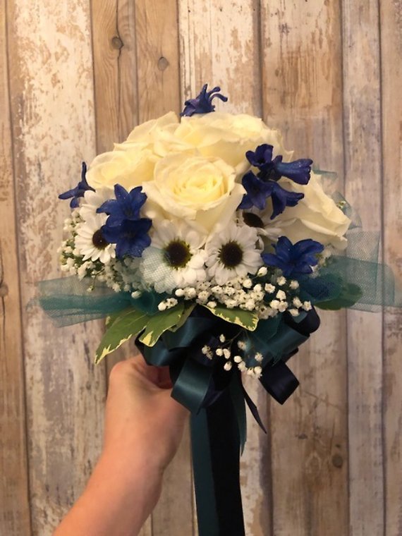 Cream and Blue Bouquet