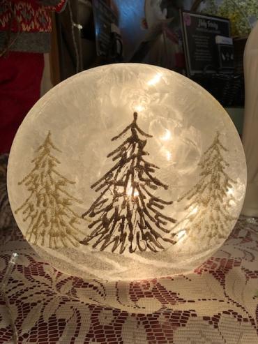 Silver and Gold Glitter Tree Light up Orb