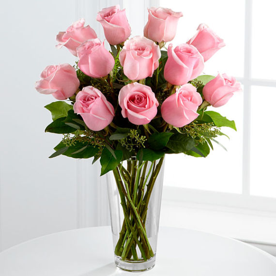 Premium Dozen Pink Rose Bouquet