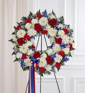 Serene Blessings&trade; Standing Wreath- Red, White &amp; Blue