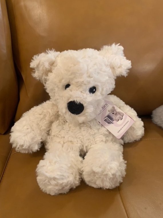 Warmies White Curly Bear