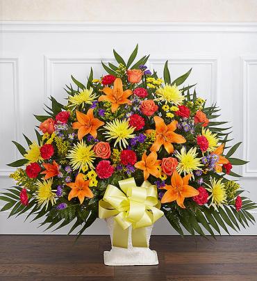 Heartfelt Tribute&trade; Floor Basket- Bright