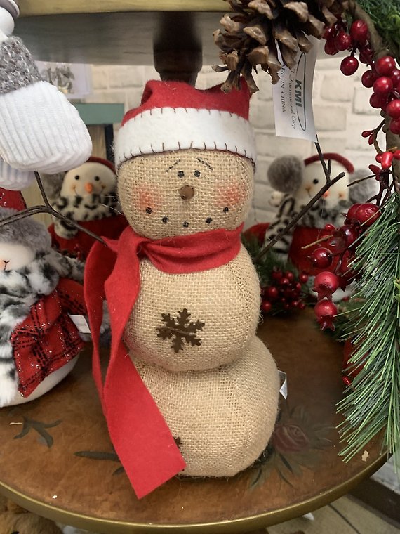 Burlap Christmas Snowman