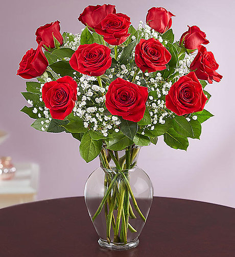 Dozen Red Stem Roses