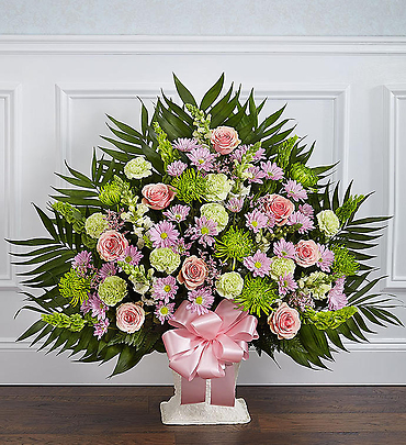 Heartfelt Tribute&trade; Floor Basket- Pastel