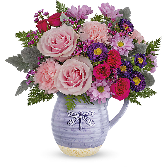 A Playful Pitcher Bouquet