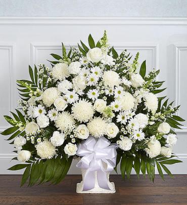 Heartfelt Tribute&trade; Floor Basket- White