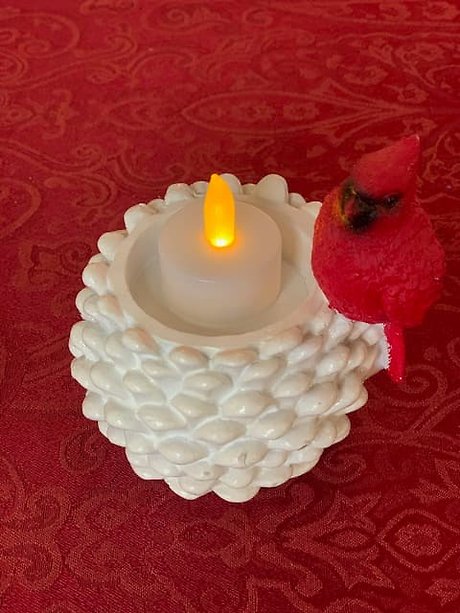 Cardinal candle holder