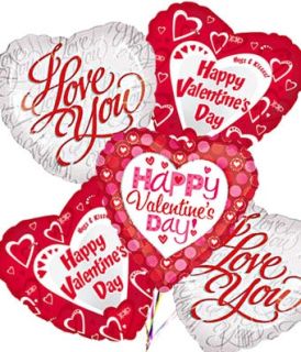 Valentine\'s Day mylar balloon Bouquet