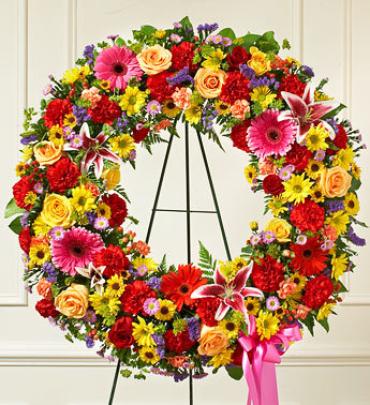 Serene Blessings Bright Standing Wreath