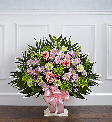 Heartfelt Tribute&trade; Floor Basket- Pastel