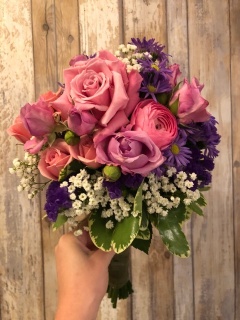 Pink and Purple with Greens Bouquet