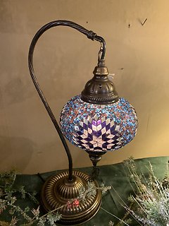 Mosaic Lamp half heart purple
