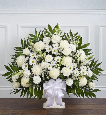 Heartfelt Tribute&trade; Floor Basket- White