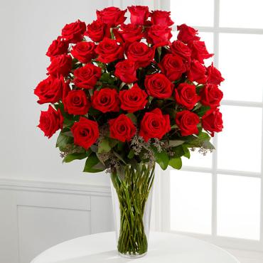 Long Stem Red Rose Bouquet - 36 Stems