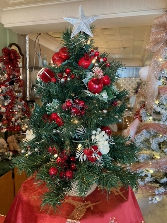 Festive Red Christmas tree