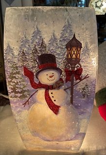 Snowman by Lamp post