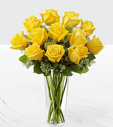 Long Stem Yellow Rose Bouquet