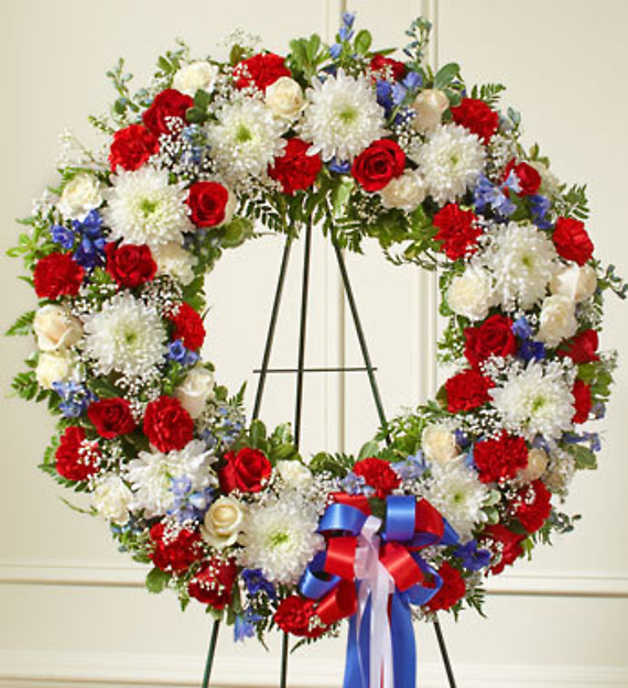 Serene Blessings Red, White &amp; Blue Standing Wreath