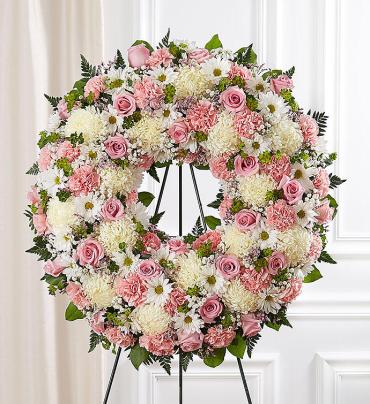 Serene Blessings&trade; Standing Wreath- Pink &amp; White
