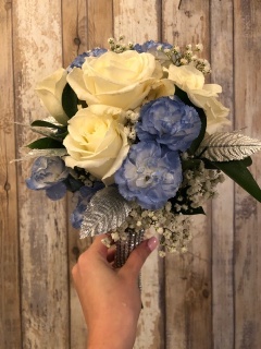 White Blue and Silver Bouquet