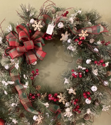 country snowflake christmas wreath