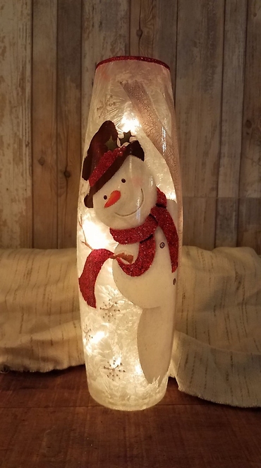 light up snowman w/ scarf