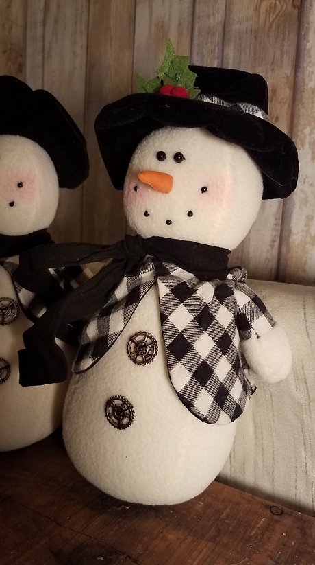 Black and white check Snowman