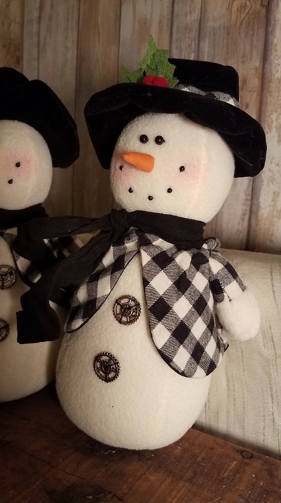 Black and white check Snowman