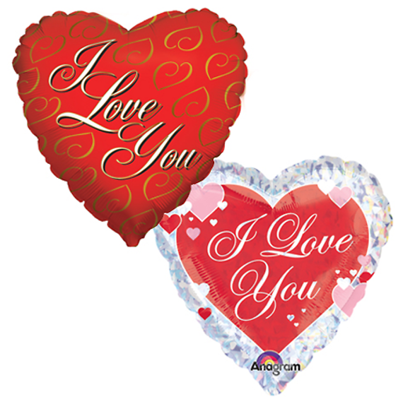 I Love You mylar balloon